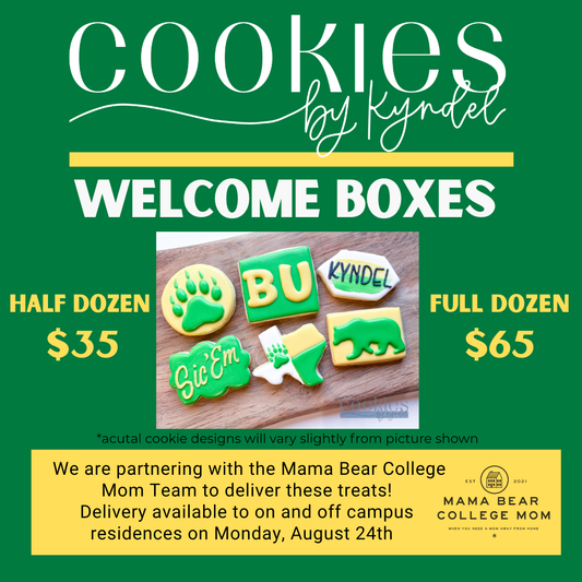 Welcome Week Care Package Featuring Cookies by Kyndel - DOZEN